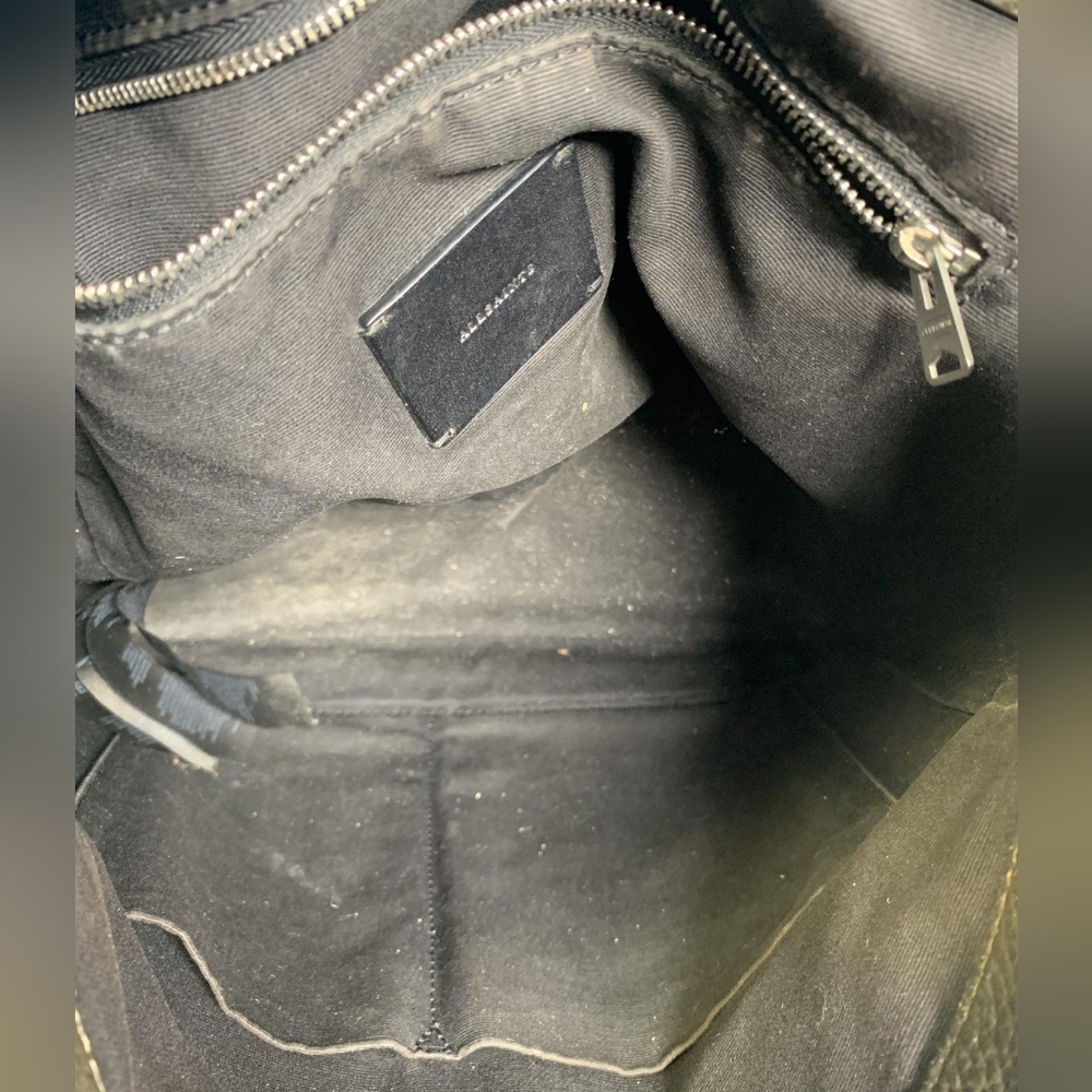 ALL SAINTS LEATHER TOTE BAG - OLIVE GREEN - Picture 6 of 7